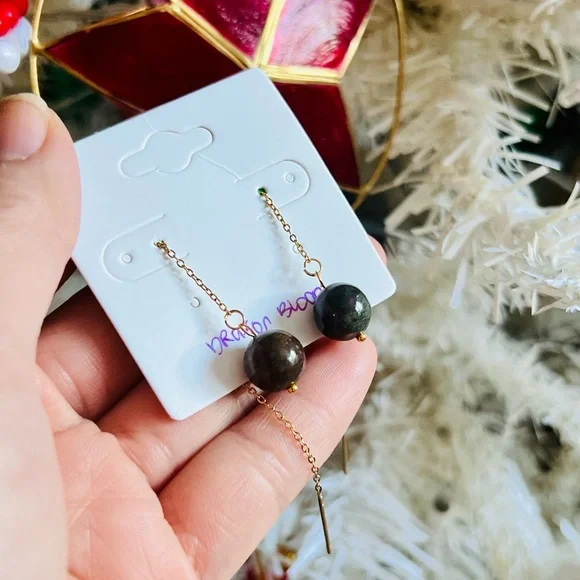 Handmade Natural Stone Earrings Stainless Steel - Picture 4 of 6